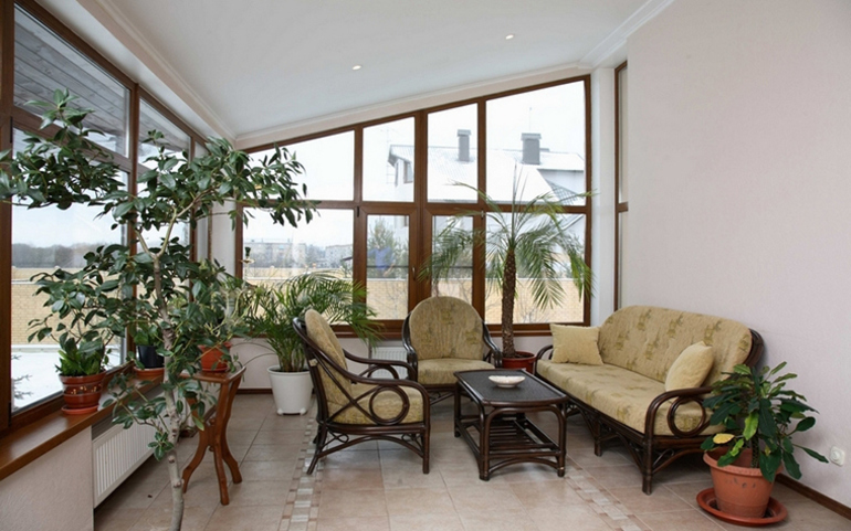 The design of the winter garden in the house