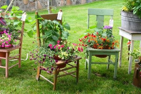 flowers on chairs
