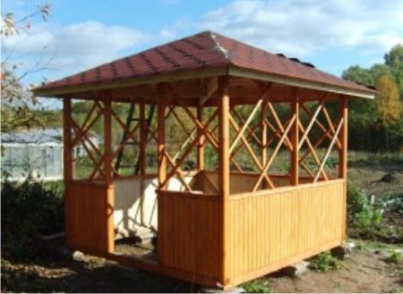 option of a gazebo for a summer residence