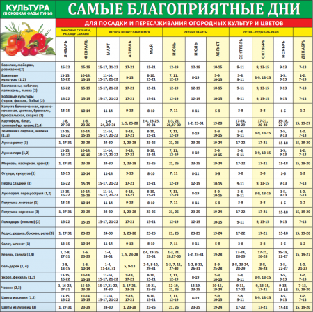 Gardener calendar for 2016, planting days for Moscow region