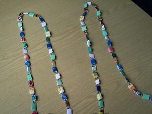 clips and postcards for curtains