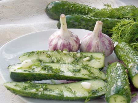 Salted cucumbers in a package, quick recipe in 5 minutes