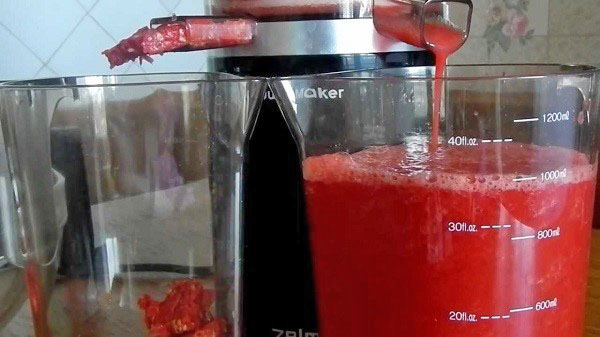 Through a juicer