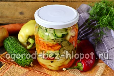 Cucumber salad for the winter