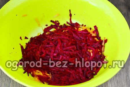 add the grated beets