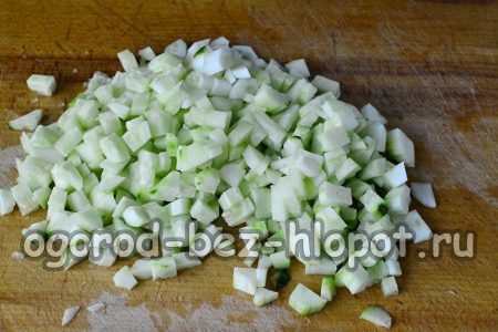 chopped cucumbers