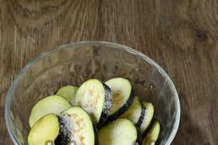 sprinkle eggplant with salt