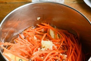vegetables in a pan