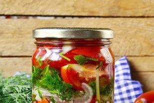 autumn tomato salad is ready