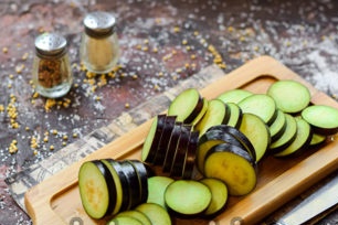 Cut eggplant into rings