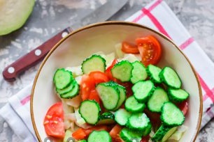 add chopped cucumbers