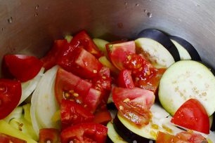 combine the ingredients in a pan