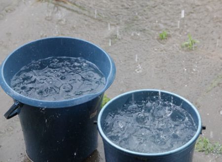a bucket of water