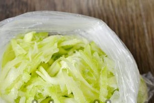 grated squash in the package