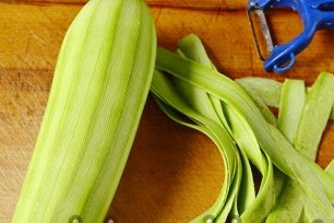 remove the peel from the zucchini