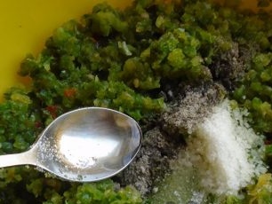 add ground pepper, vinegar