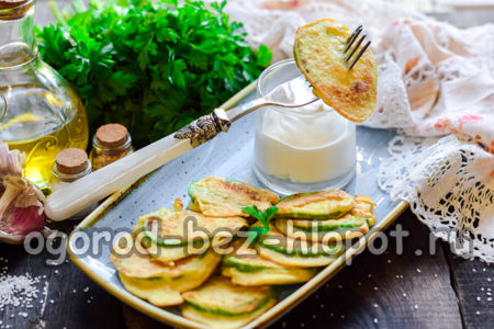 zucchini in garlic batter