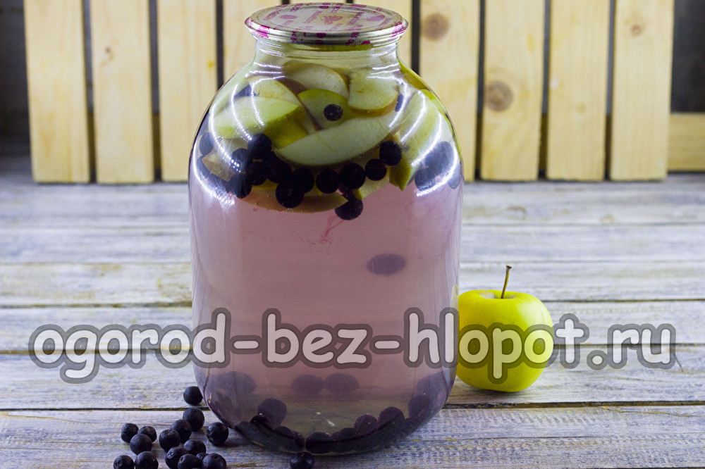 stewed apples and aronia
