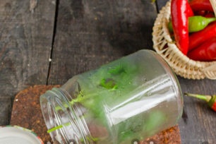 put the greens in a jar