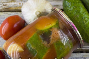 ready-made cucumbers in tomato