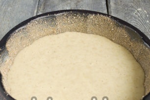 pour the dough into the mold