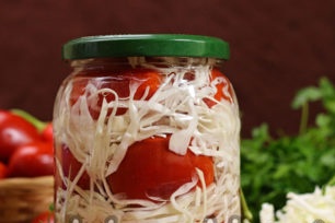 ready tomatoes with cabbage