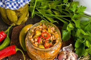 pickle with barley for the winter