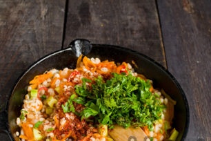 add herbs, spices