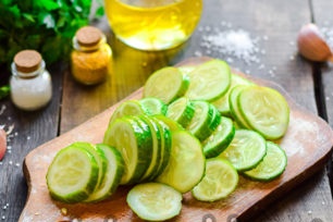 chopped cucumbers