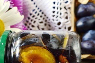 Plums in syrup for the winter