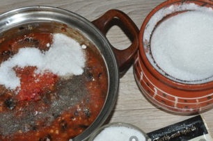 add salt, sugar, black pepper
