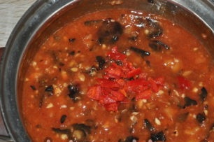 pour pepper into the pan
