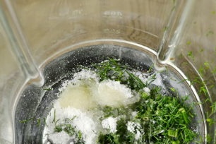mix with salt, vinegar, oil
