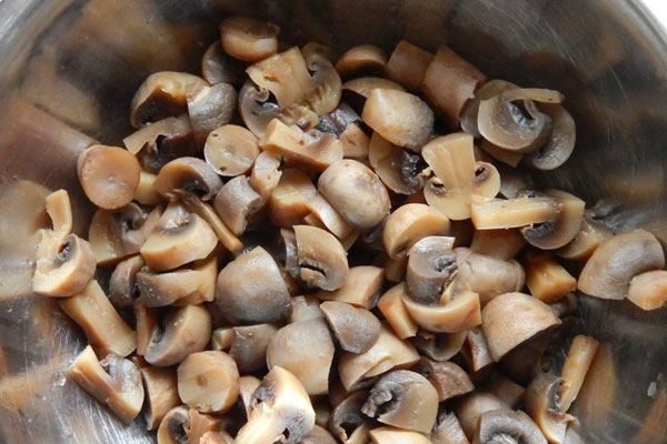 Boiled mushrooms