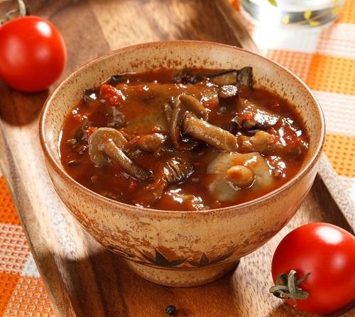 Pickled mushrooms in tomato