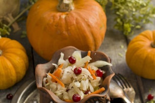 pickled cabbage with cranberries is ready