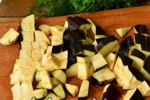 chop eggplant