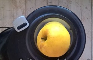 apples through a juicer