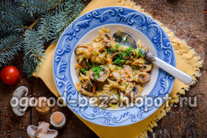 stewed cabbage with mushrooms