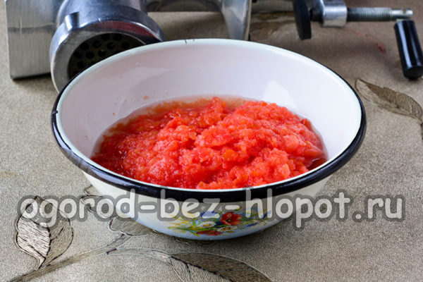 tomatoes through a meat grinder