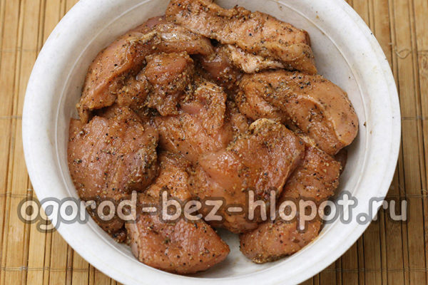 put the meat to marinate