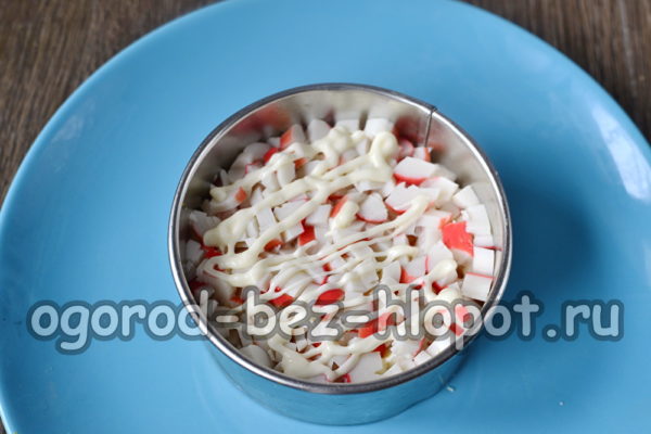 layer of crab sticks