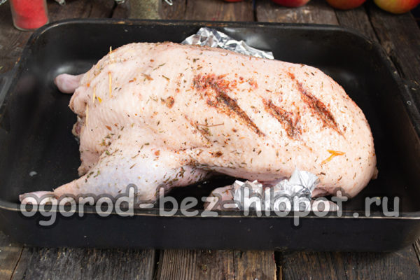 put the duck on a baking sheet