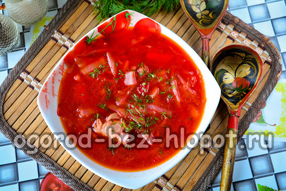 borsch with sauerkraut recipe