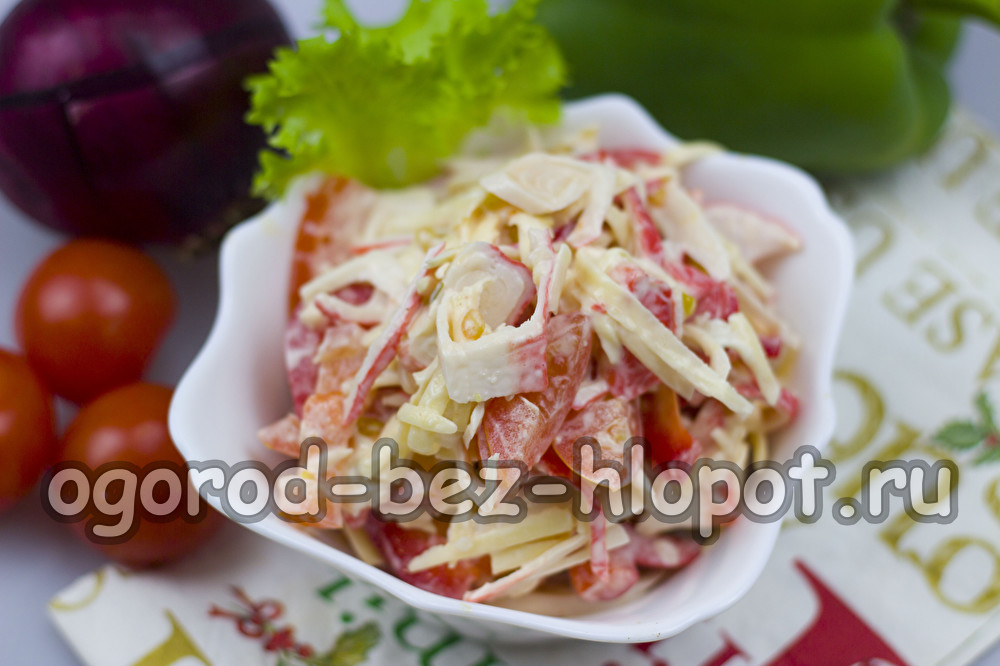 Red Sea salad with crab sticks