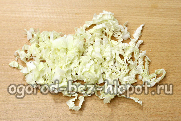 chopped cabbage