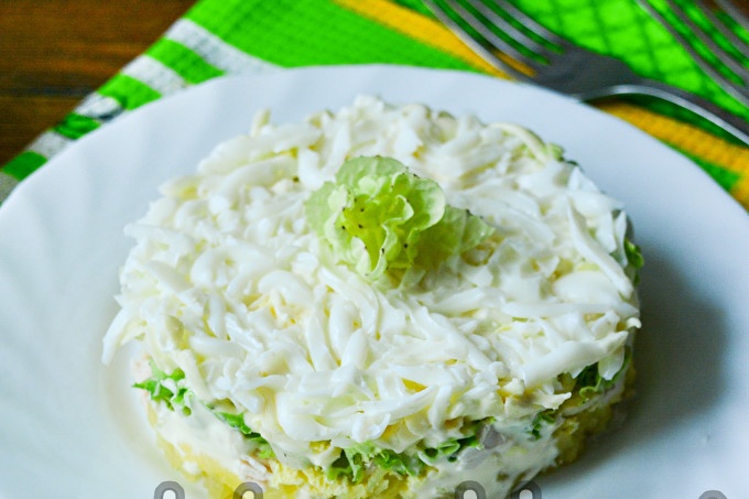 fried chicken cabbage bride salad