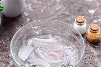 pour boiling water onion