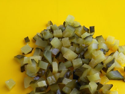 chopped cucumbers