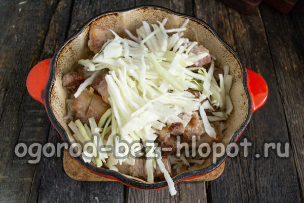 put chopped cabbage